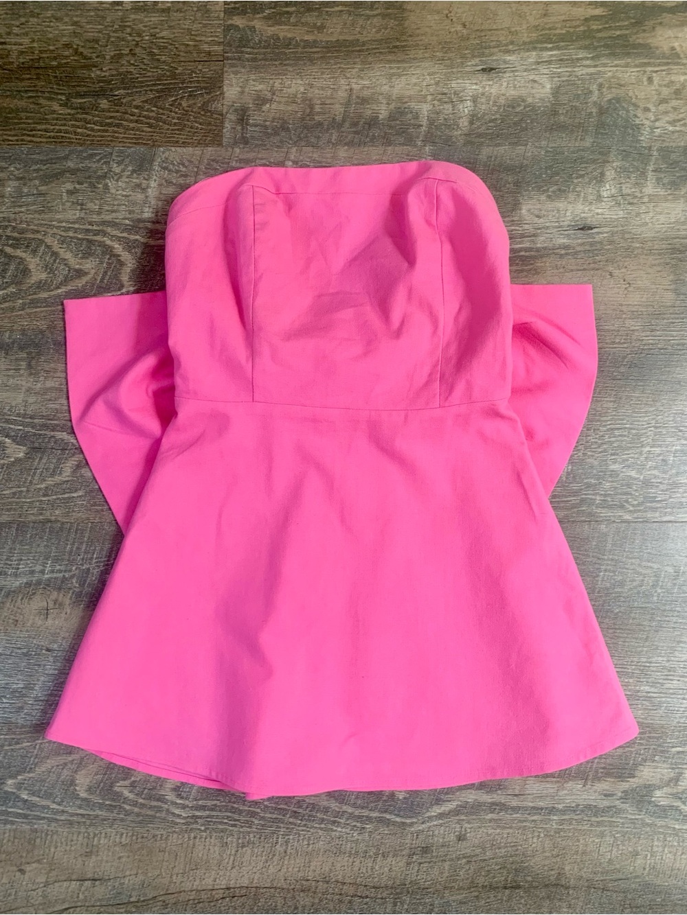Altar'd State Hot Pink Strapless Peplum Top